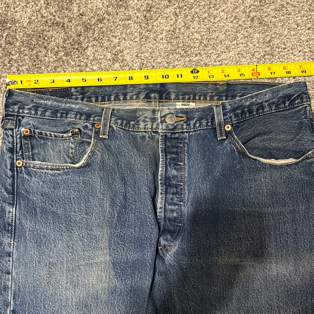 VTG Levis 501 Jeans Mens‎ 40x34 Blue Straight Button Fly Medium Wash Y2K Denim * - Picture 6 of 12